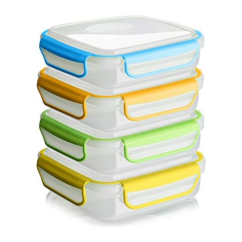 Snap Fresh - 4 Pack of Reusable Sandwich Containers Cover