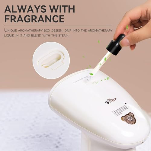 Bear Clothes Steamer, Handheld Portable Garment 1300W Powerful Wrinkle Release Vertical Steamers with 230ml Tank and Aromatherapy Box, Fast Heat Up, Auto Shut Off Iron Steamer - Image 3