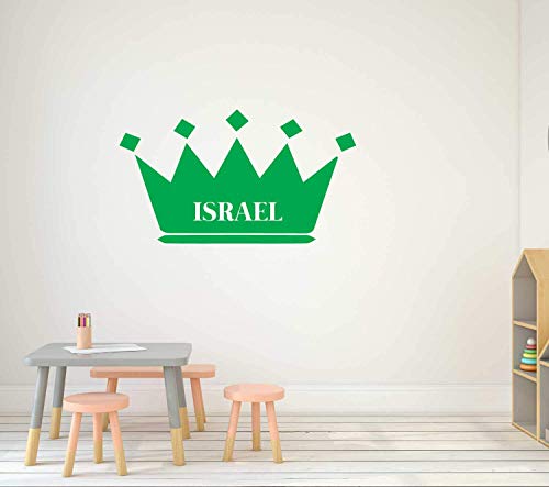 Wall Decal For Kids | Personalized Name King Crown Design | Vinyl Wall Home Decor For Boy's Bedroom, Playroom | Custom Baby Nursery Decoration | Black, White, Gold, Other Colors | Small, Large Sizes #TOP6