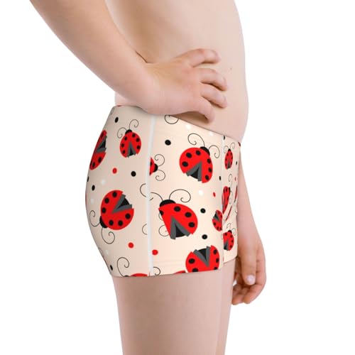 Boys' Cotton Boxer Brief Soft Underwear-Red Ladybug2