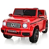 12V Kids Ride On Car, Hetoy Licensed Mercedes-Benz G63 Electric Car Battery Powered w/Parent Remote Control, LED Lights, Music, Radio, Electric Vehicle Ride on Toy for Kids, Red