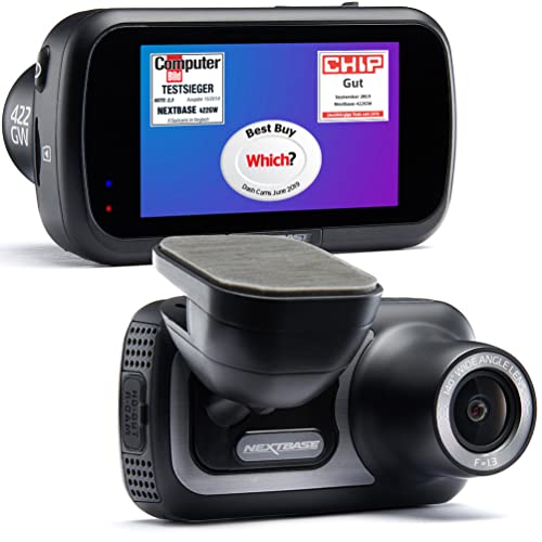 Nextbase 422GW Dash Cam – 2K 1440p, 140° Wide Angle Front Camera – Wi-Fi, 10Hz GPS, Bluetooth...