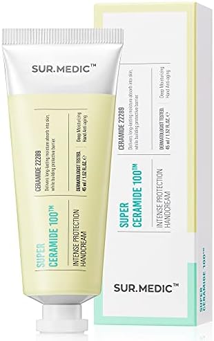 I Use After Washing With Hand Soap&Hand Wash I Sur.medic Super Hyaluronic Acid Ceramide Intense Protection Hand Cream for Dry Cracked Hands 1.52 oz
