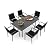 Anmutig 7-Piece Outdoor Patio Dining Set, 6 Stackable Patio Chairs & Rectangular Dining Table with All Weather Frame Furniture Set - Black