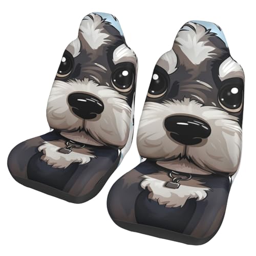 Housse de siège avant de voiture respirante schnauzer x2