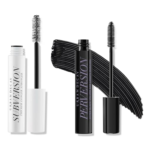 Urban Decay Perversion Volumizing Black Mascara + Subversion Eyelash Primer Bundle - for Length & Volume - Bold, Buildable Lash Look