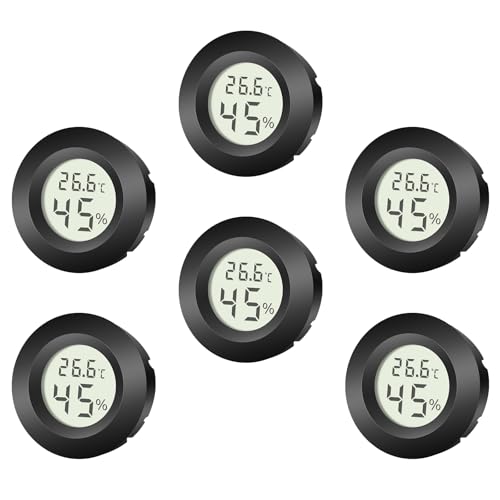 oolong Hygrometer Thermometer,6-Pack Mini Digital Thermometer and...