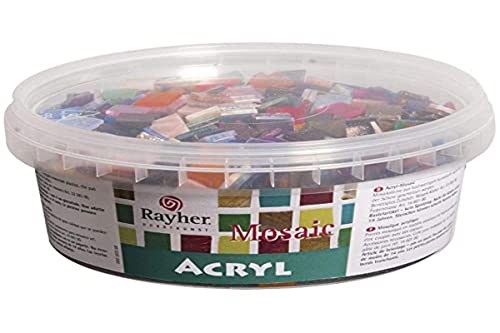 Rayher Acrylic Mosaic-Mix, 1x1cm, Box 300g, Multi-Colour, 13.3 x 13.3 x 6.4 cm