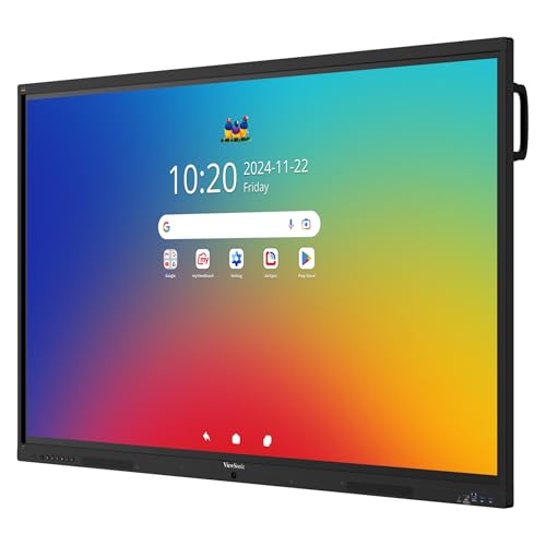 Image of ViewSonic IFP6541 65 inch 4K UHD Android EDLA ViewBoard Interactive Display, 64-Point Touch, 100W USB-C, Integrated Microphone Array, 55W Soundbar