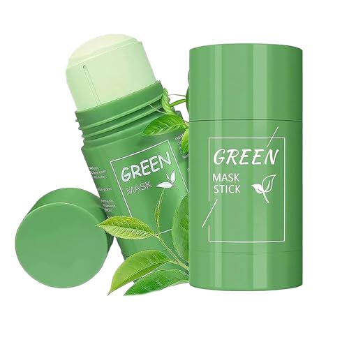2 PCS Green Stick Mask,Green Tea Cleansing Mask, Eliminación de Puntos Negros y Limpieza Profunda Poros, Máscara de Té Verde,Mascarilla Limpiadora Facial, Regula Equilibrio Entre Agua y Aceite