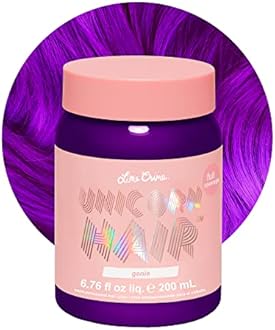 Lime Crime Unicorn Hair Dye, Genie - Deep Violet-Purple Fantasy Hair Color - Full-Coverage, Ultra-Conditioning, Semi-Permanent, Damage-Free Formula - Vegan - 6.76 fl. oz.