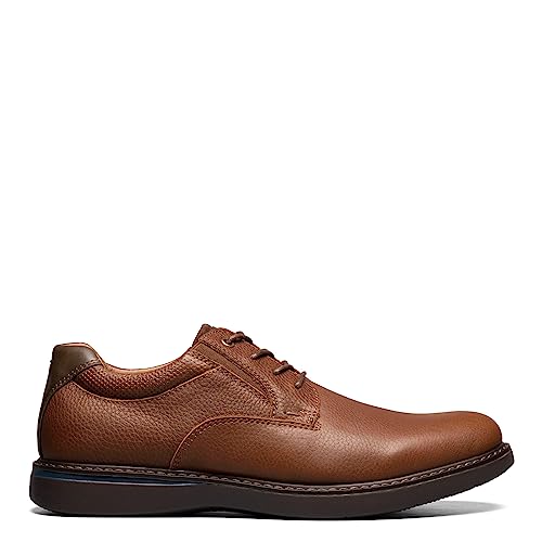 Nunn Bush Men's BAYRIDGE Plain Toe Lightweight Leather LACE-UP Oxford, Brown, 83
