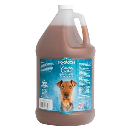 Bio-Groom Bronze Lustre Dog Shampoo - Color Enhancing Pet Shampoo, Dog Bathing Supplies, Puppy Wash, Dog Grooming Supplies, Cruelty-Free, Made in USA, Coat Brightener Shampoo - 1 Gallon