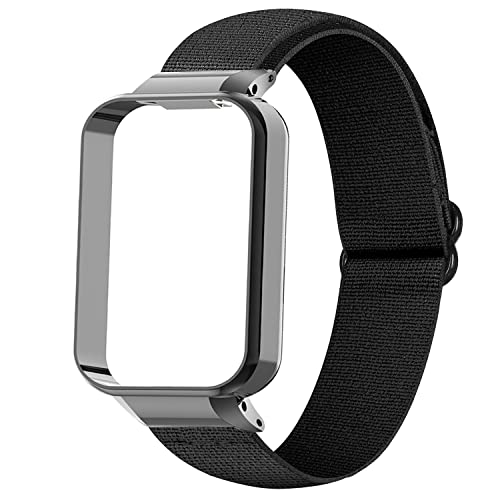 [PONATTENO] �����p�o���h For Xiaomi Redmi Smart Band 2 ��p �ی�t���[���t�� �ւ��x���g �i�C�����e�� �L�k���S���o���h �҂ݍ��� Redmi band 2�p�����x���g (�u���b�N)