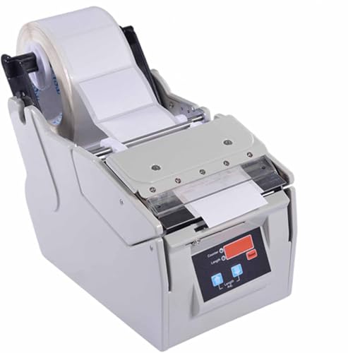 Dispensador automático de etiquetas y peladora eléctrica para optimizar el etiquetado comercial.