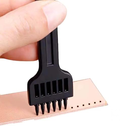 Citian Leather Round Hole Punching Tool 4Mm 2/4/6 Claw Tooth Set For Diy Leather Craft (Black) #TOP2