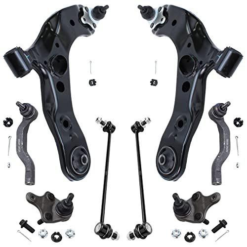 Image of Detroit Axle - 8pc Front End Kit for 2006-2018 Toyota RAV4, 2015-2017 Lexus NX200t, 2015-2018 NX300h, 2018 NX300, 2 Lower Control Arms 2 Lower Ball Joints 2 Sway Bars 2 Outer Tie Rods Replacement