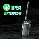 JUCJET EP31 Walkie-Talkie (4 Stück), IP54 wasserdichte Walkie-Talkies, PMR446-Walkie-Talkie mit NOAA-Scan, Empfang, 2-in-1-TYP-C-Ladekabel, mit USB-Ladestation, original Kopfhörer. (Schwarz)