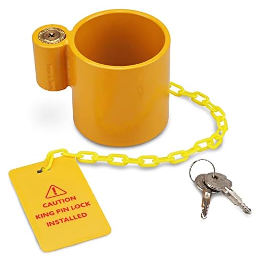 RVMATE 5th Wheel Lock, Heavy Duty Steel King Pin Lock with Anti-Theft Warning Tag, for 5th Wheel/Semi Trailers/RVs/Containers