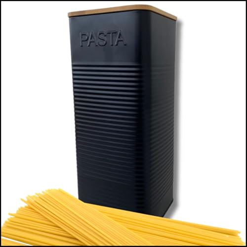 Evanmore Barattoli per la conservazione della cucina, contenitori per il pane, contenitori per biscotti, tè, caffè, zucchero, contenitori per pasta, scatola di latta (Pasta Tin)