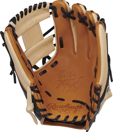 Rawlings Mens Infield Rawlings Heart Of The Hide R2G Baseball Glove 11 5 Inch Pro I Web Right Hand Throw, R2G Narrow Fit - 11.5 Pro I Web Black/Camel/Tan, One Size Us #TOP2
