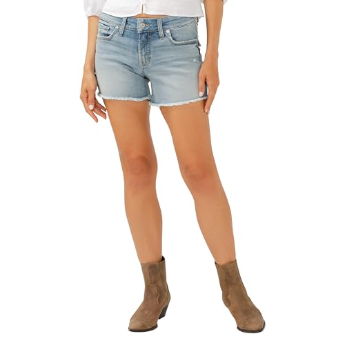 Silver Jeans Co. Women's Suki Mid Rise Curvy Fit Short,