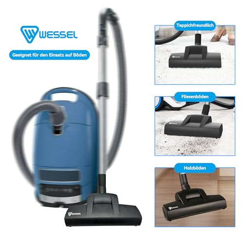 Wessel Werk TK284 Turbodüse 32/35mm mit rotierender Bürste für Teppiche Tierhaare Hartböden leise & effizient kompatibel mit Miele AEG Siemens Bosch Kärcher Philips.