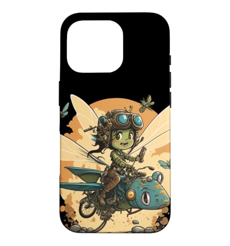 Steampunk Battle Fairy Riding a Dragonfly �X�}�z�P�[�X iPhone 16 Pro �p