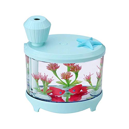 Eachbid 460ML USB Humidifier Creative Fish Tank Plant Essential Oils Diffuser Aroma Household Mini Diffuser Mist Maker Atomizer Beautiful Night Light Green