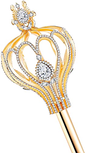pensoda Royal Cross Christmas scepter Magic Party wand pageant Costume Accessory. (Gold)