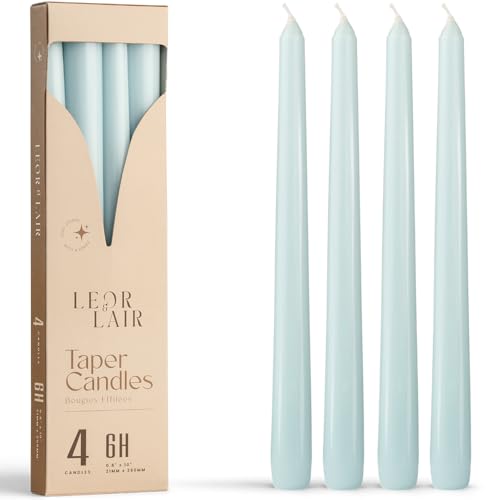 Leor & Lair Light Blue Taper Candles - 4 Pack 10