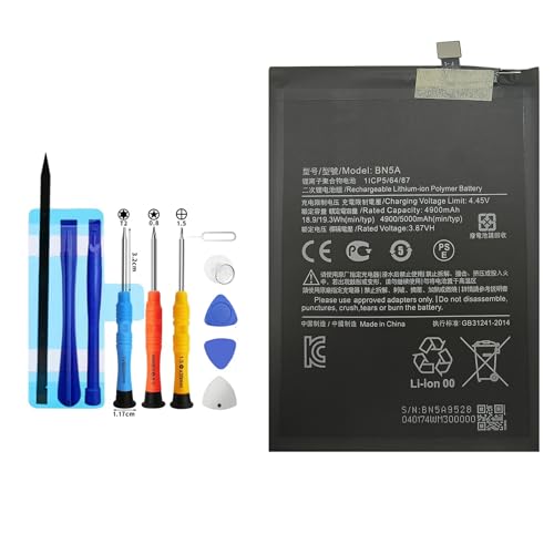 Vvuilsty BN5A Replacement Battery for Redmi Note 10 5G & Poco M3 Pro 5G,Rechargeable 0 Cycle Battery Compatible with Redmi Note 10 5G & Poco M3 Pro 5G with Repair Tool Kits