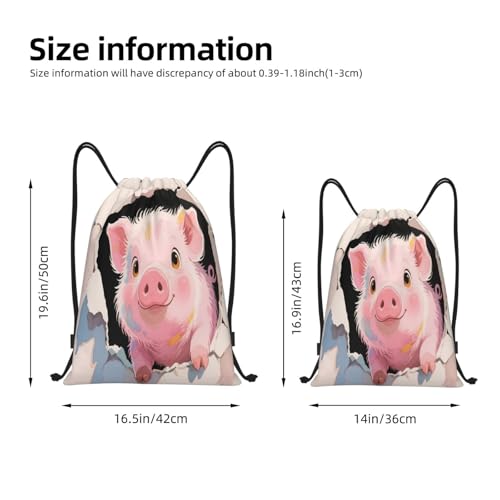 Funny Pig And Wall Drawstring Backpack Sackpack Sport Gym Sackpack String Bag For Sport Swim Yoga2