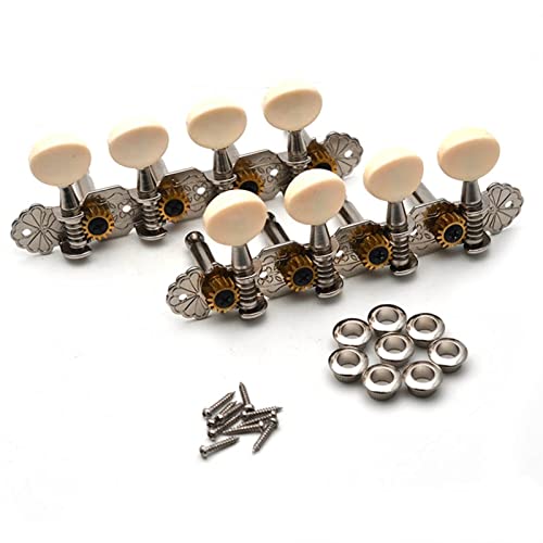 tunery blokujące głowice Mandolin Tuning Keys Machine Heads Tuners Tuning Keys Pegs Do Instrumentu Mandoliny Złoto/Niklowany (Color : Chrome 1R1L)