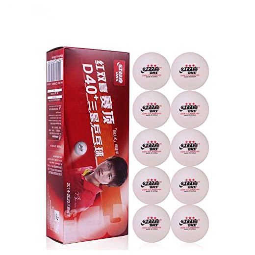 Bolas de tênis de mesa brancas DHS ABS D40+ 3 estrelas, 10 / caixa
