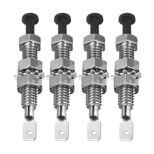 YSFER 4 PCS Car Door Pin Switches, 12VDC 20A Car Trunk Engine Alarm Security Adjustable Door Jamb Switch, Momentary On Off Bonnet Alarm Light Hood Screw for Cars Trucks SUVs