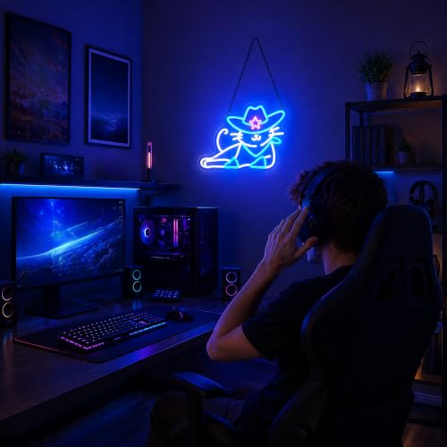 Image of Neon Sign, Cat Neon Signs for Wall Decor LED Signs Neon Light