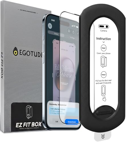 Image of EGOTUDE for iPhone Air Tempered Glass 9H Hardnes Edge-To-Edge Coverage Screen Guard Protector with Easy Fit Auto Dust Removal Kit