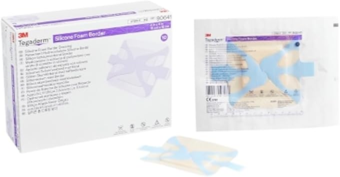 Tegaderm 3M Silicone Foam Border Dressing 4" x 4" Box of 10, 90641