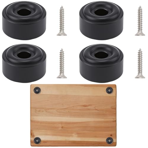 craspire 4 Stück Schneidebrettfüße Mit Schrauben rutschfest 0,79 x 0,43 Zoll Schwarze Silikongummifüße Geräuschdämpfende Stoßdämpfer Runde Pads Für Unfertige Küchenschneidemöbel Unterlegscheibe