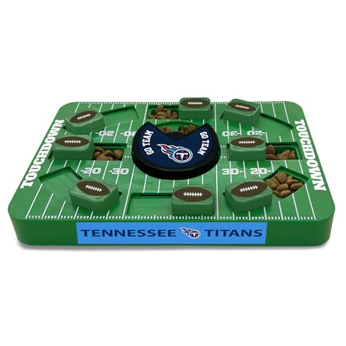 Image of Pets First NFL Tennessee Titans Large Puzzle Toy for Dogs, Slow Feeder Board for Pets, New Bigger Size, Interactive Doggie Treat Toy