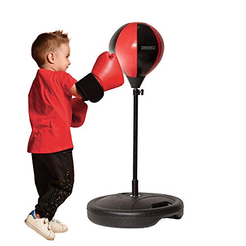 Sac de frappe avec support et gants de boxe pour évacuer le stress des adultes et enfants