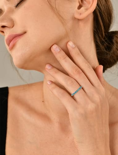 YL Stackable Ring 925 Sterling Silver Eternity Band for Women 2.5mm Birthstone Wedding Band Anniversary Rings-size53