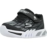Skechers 400137N BKSL Sneaker, Black Synthetic/Silver Trim, 26 EU