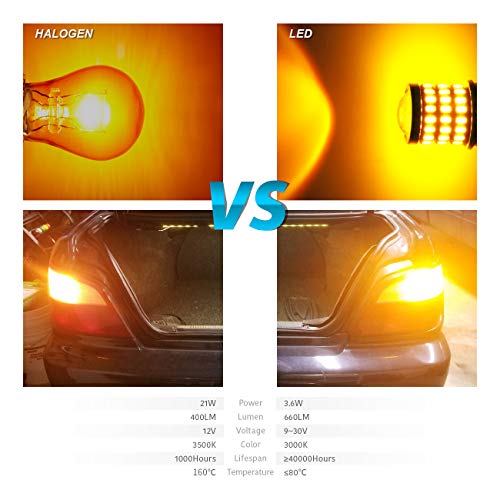 Luyed 2 X Super Bright 9-30V 1157 2057 2357 7528 Bay15D Led Bulbs With Projector For For Turn Signal Light,Amber #TOP3