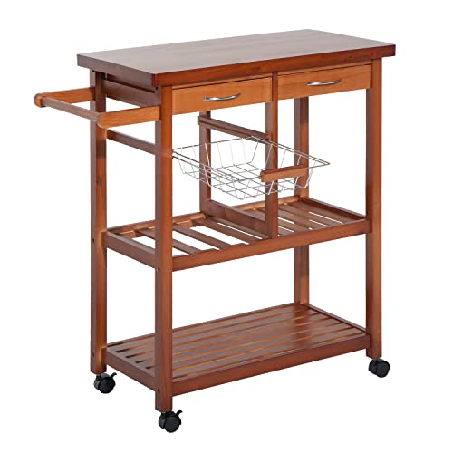 HOMCOM Carrello Portata da Cucina in Legno con...