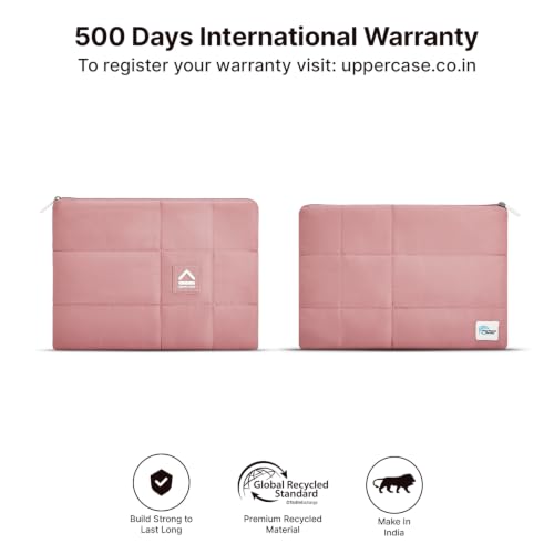 Image of uppercase Hashtag 16 Inch Laptop Sleeve Padded Compartment Protective Case Slim Lightweight Water-Resistant Zipper Closure for Office Travel Daily Use (Pink)