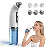 Mitesserentferner Porenreiniger Vakuumsauger, SGZIOO 4 Modi Porensauger Gesicht mit 6 Aufsätzen und Sichtbarem Wassertank, 65kpa Pickelsauger Porenreiniger zur Gesichtsreinigung und Mitesserentfernung