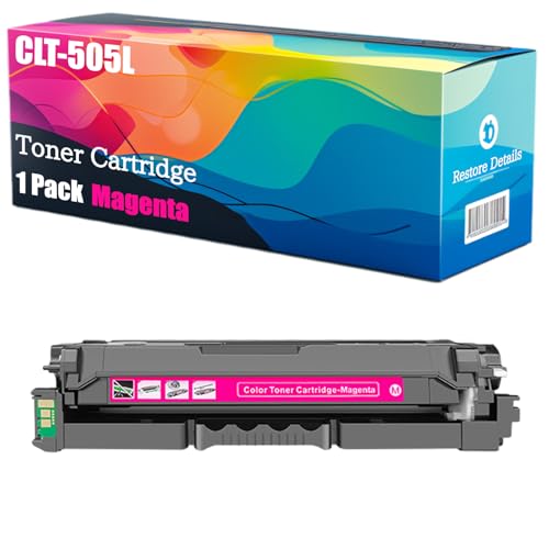 High Yield CLT-505L CLT-K505L CLT-C505L CLT-M505L CLT-Y505L Toner Cartridge Compatible for Samsung SL-C2620DW SL-C2670FW Printer, Unleash High-Definition Printing, Achieving 6000 Pages (Magenta)