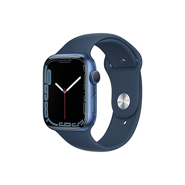 Apple Watch Series 7 [GPS 45mm] Smart Watch w/Blue Aluminium Case with Abyss Blue Sport Band. Fitness Tracker, Blood Oxygen & ECG Apps, Always-On Retina Display, Water-Resistant